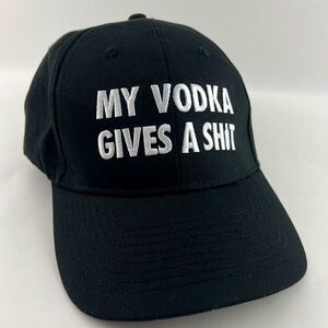 Absolut Vodka Hat My Vodka Gives A Shhh Recycled Embroidered Adjustable Cap EUC